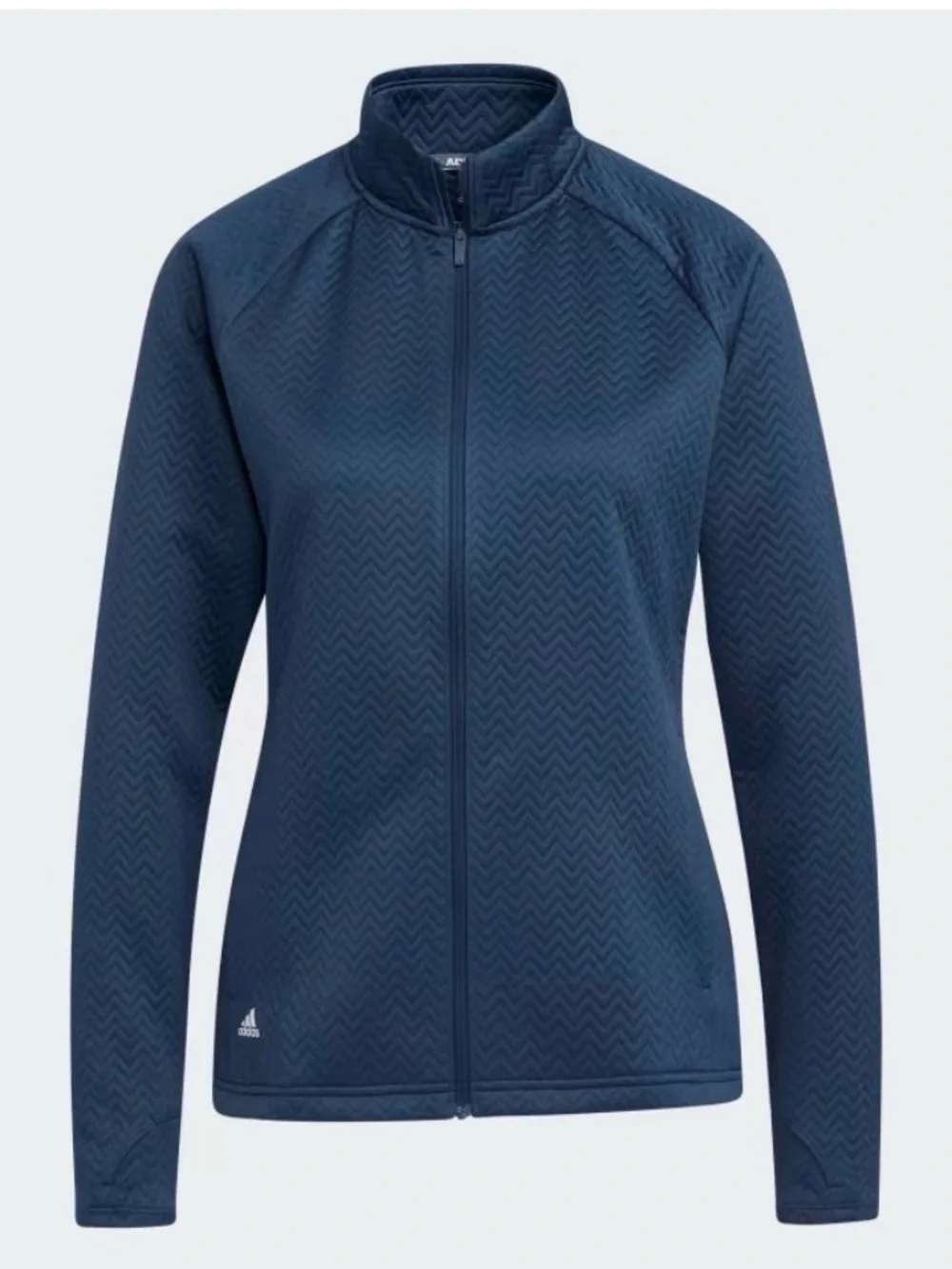 adidas Chevron-Quilted Full-Zip Jacket — Slate Blue